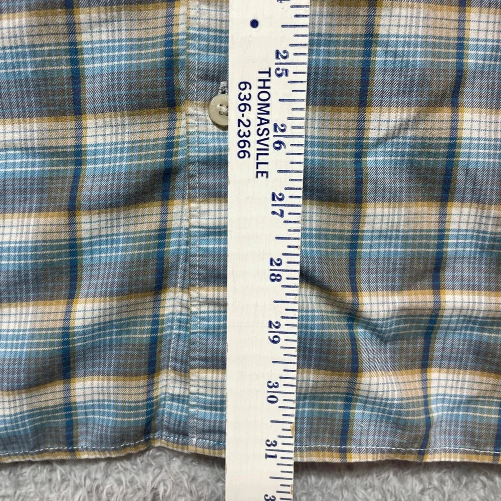The North Face Mens XL Blue Plaid Button Down Long Sleeve Shirt Flannel Style